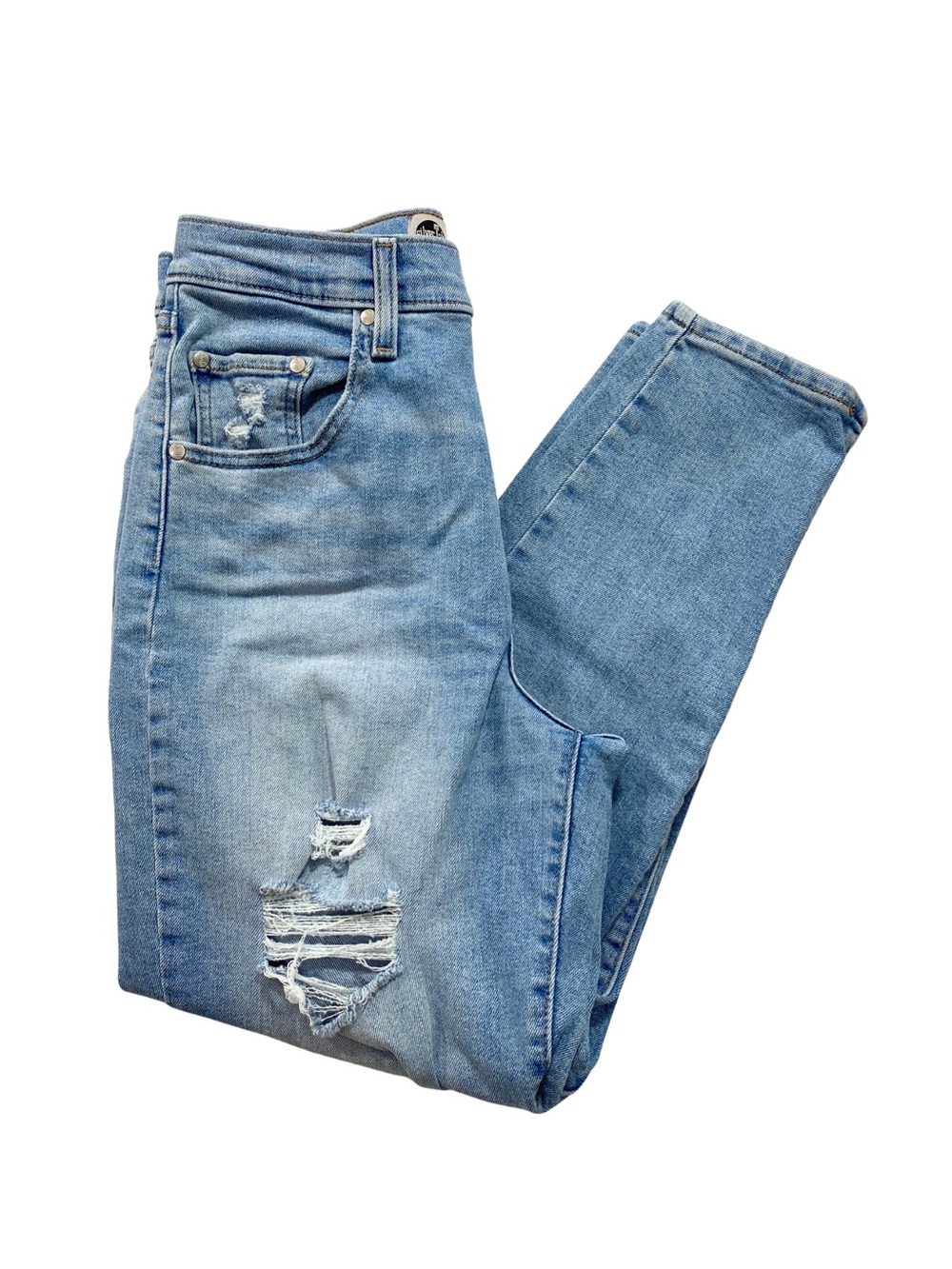 Levi's SilverTab High Rise Mom Jeans Distressed Light Wash Denim Size 29x27